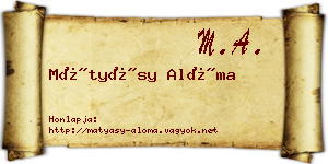 Mátyásy Alóma névjegykártya